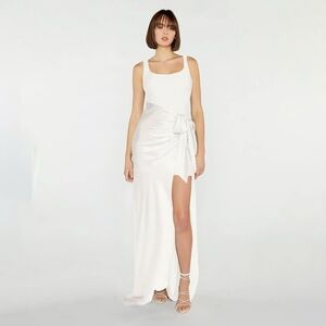 NWT Cinq à Sept Ivory Maxi Marian Dress with Side Slit size 6